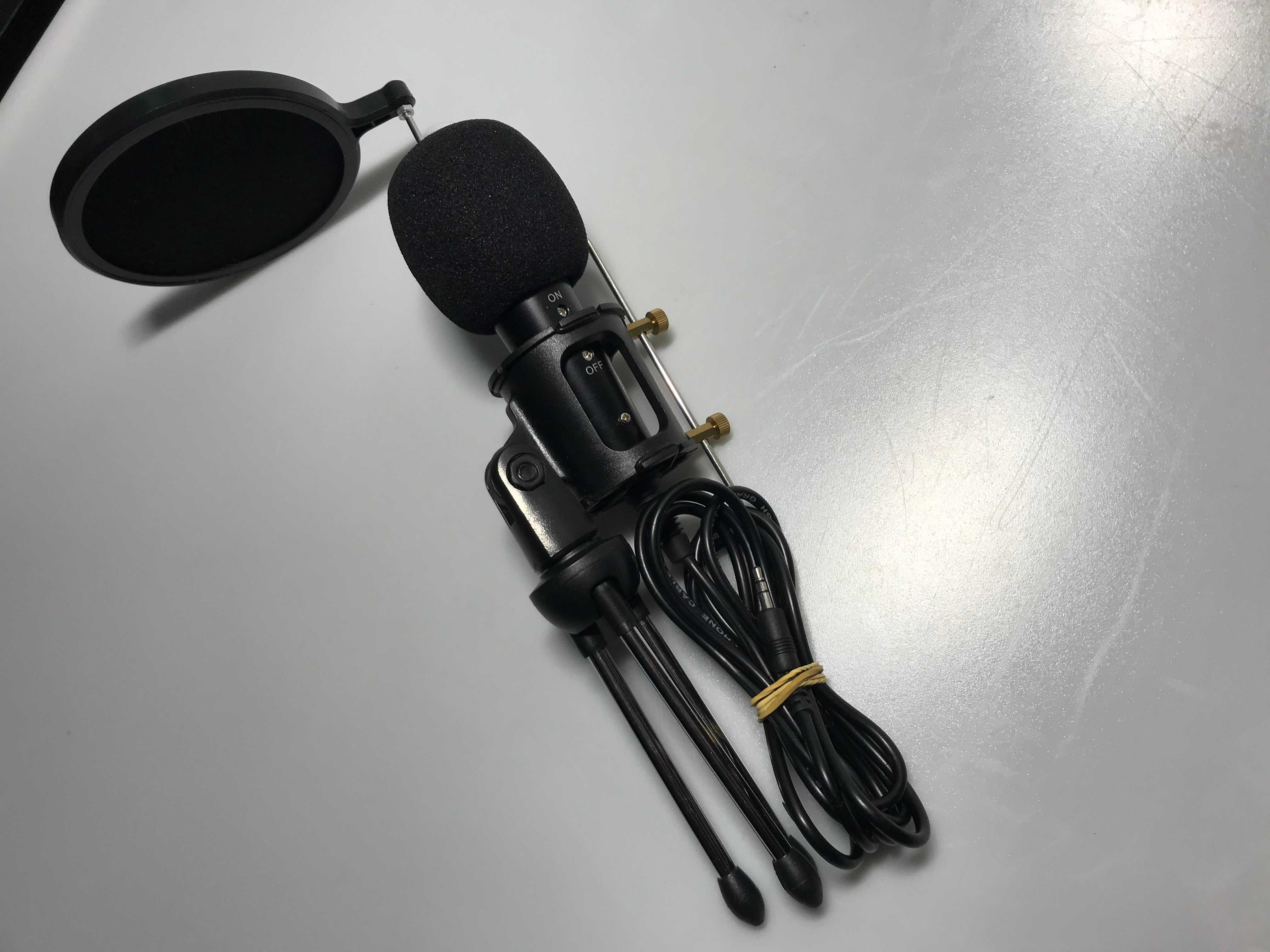 Zestaw Mikrofon POJEMNOŚCIOWY PC Telefon Statyw *Nowy*