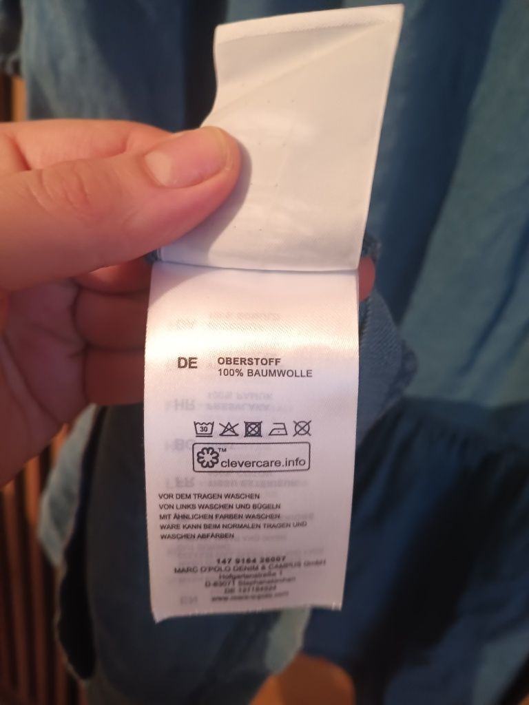 Dżinsowa letnia sukienka Marc OPolo jeans koszula plus size L/XL bufki