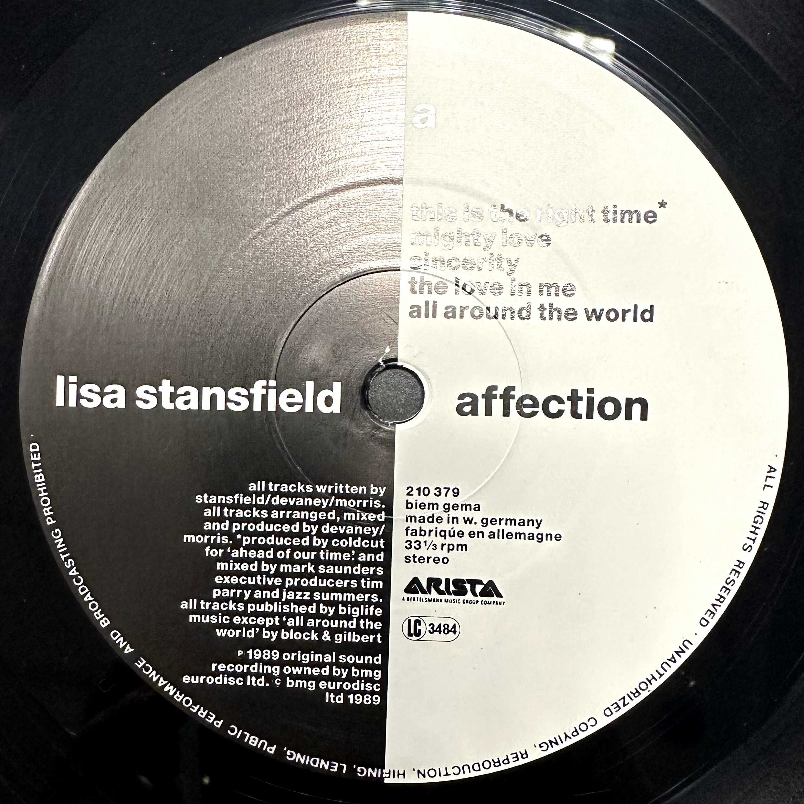 Lisa Stansfield - Affection (Vinyl, 1989, Europe)