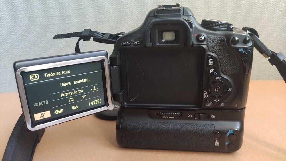 Duży zestaw Canon 600D obiektywy grip akumulatory