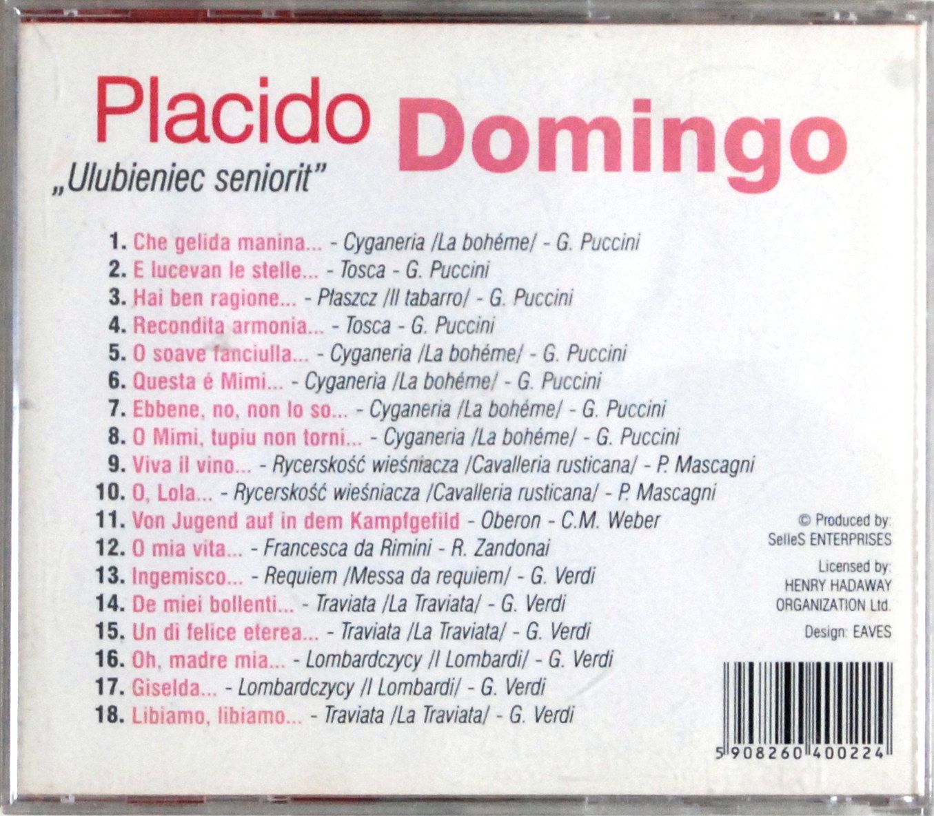 (CD) Placido Domingo - Ulubieniec Seniorit