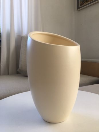 Vaso bege cerâmica