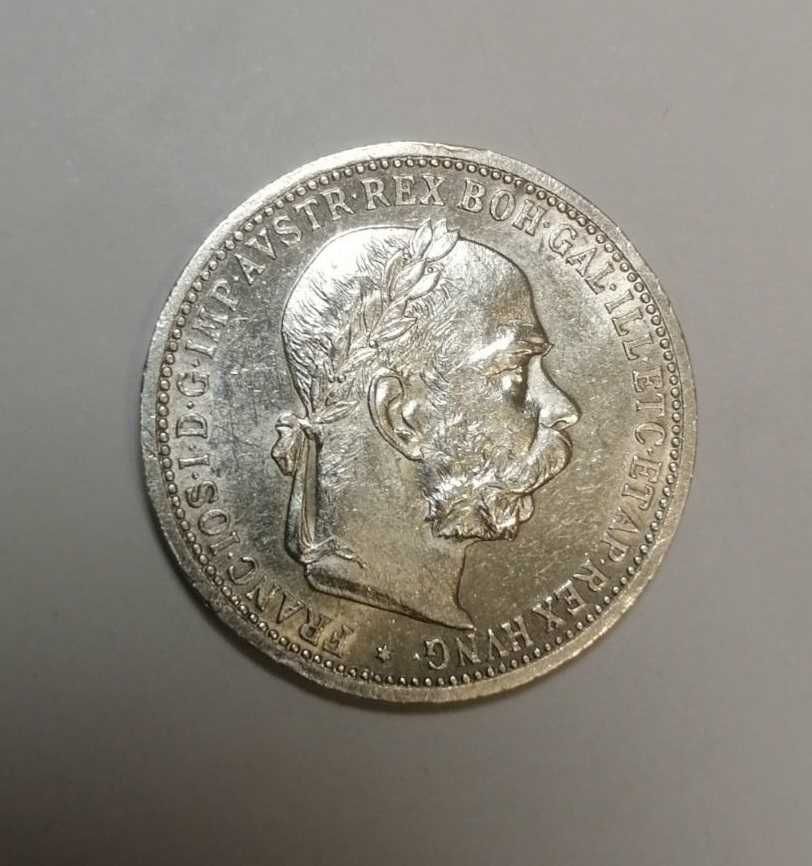 Штемпельная серебряная монета 1 крона 1900 Австро-Венгрия / 1 корона