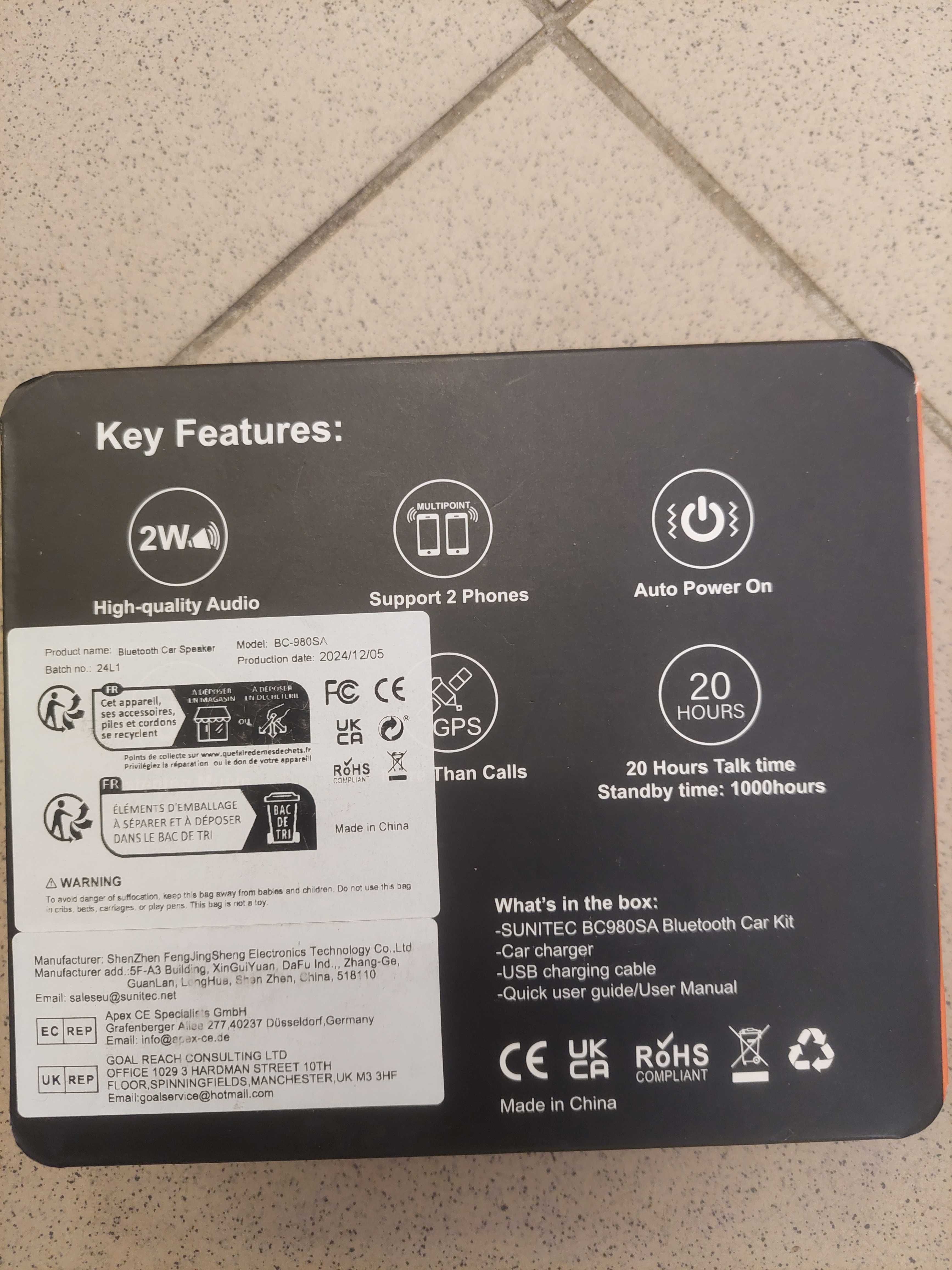 Zestaw głośnomówiący Siri Google Assistant 2 telefony Siniec BC980SA