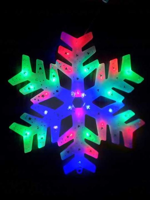 Płatek śniegu śnieżynka 40 cm LED Kolorowa