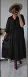 Zara czarna dluga szyfonowa sukienka w stylu boho oversize M/L
