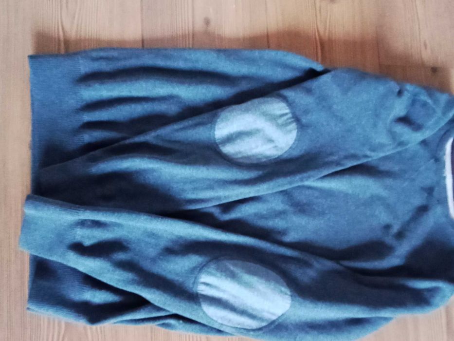 Sweter męski L granatowo stalowy