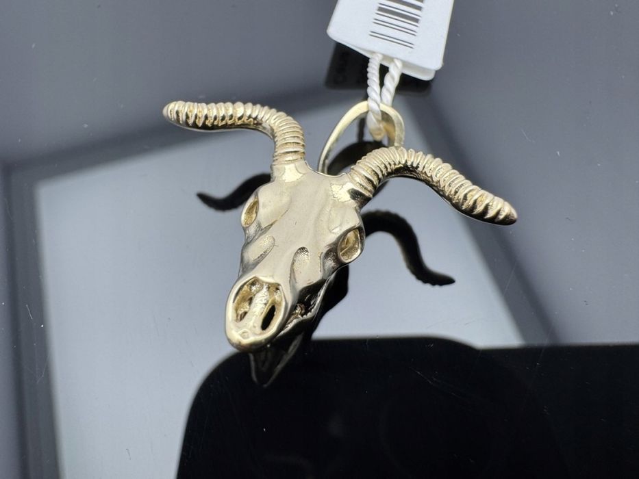 Piękna Złota Zawieszka 4,22g p585 CZASZKA KOZŁA