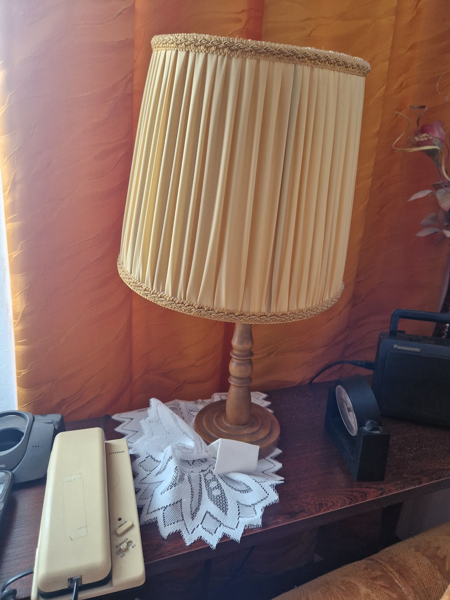 Lampa stołowa abażur vintage retro prl