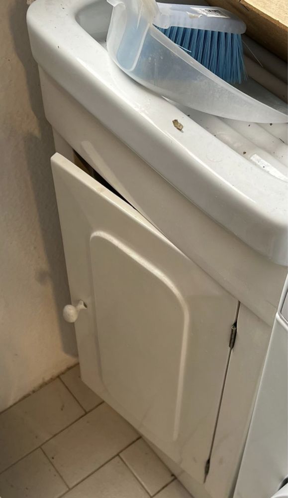 Tanque de lavandaria Roca com armário