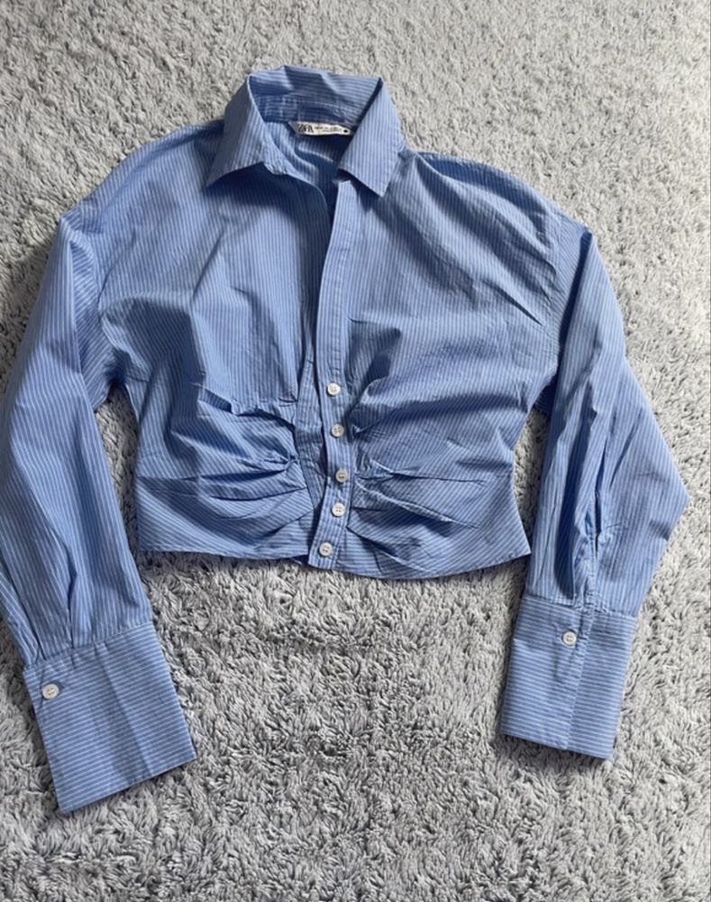 Рубашка Zara блакитного кольору