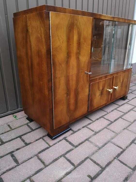 Barek Konsola Art Deco Orzech-Unikat Stary Antyk Po Renowacji.