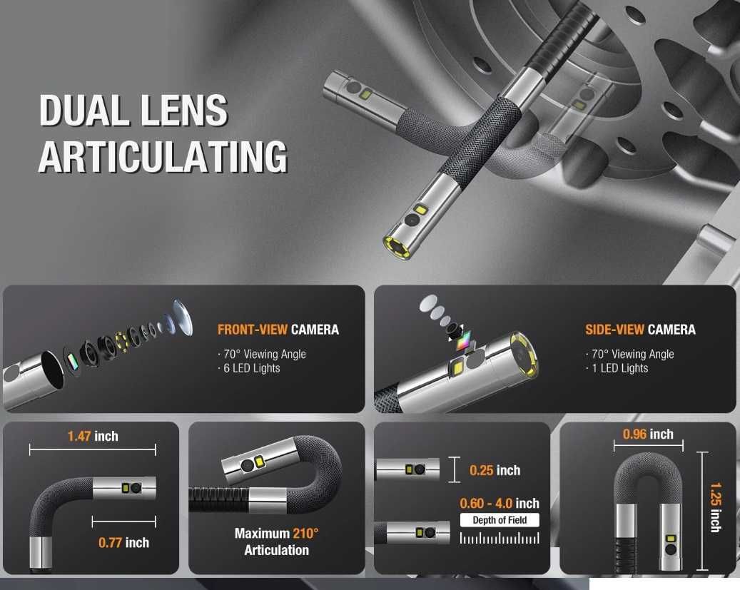 Магазин! Гарантія! Ендоскоп Teslong TD500 6,5мм dual lens 1,55м.