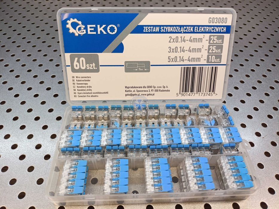 Zestaw szybkozłączek elektrycznych 0,2-4mm² 60el.