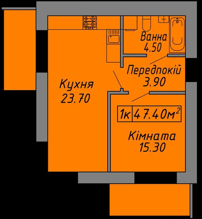 Продається Видова 1к квартира з виглядом на парк - 47,4м2