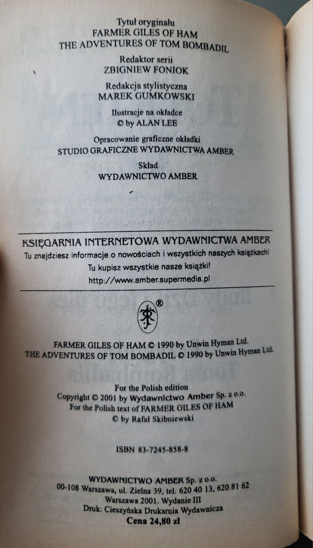 J.R.R. Tolkien Rudy Daily i jego pies Przygody Toma Bombadila Amber