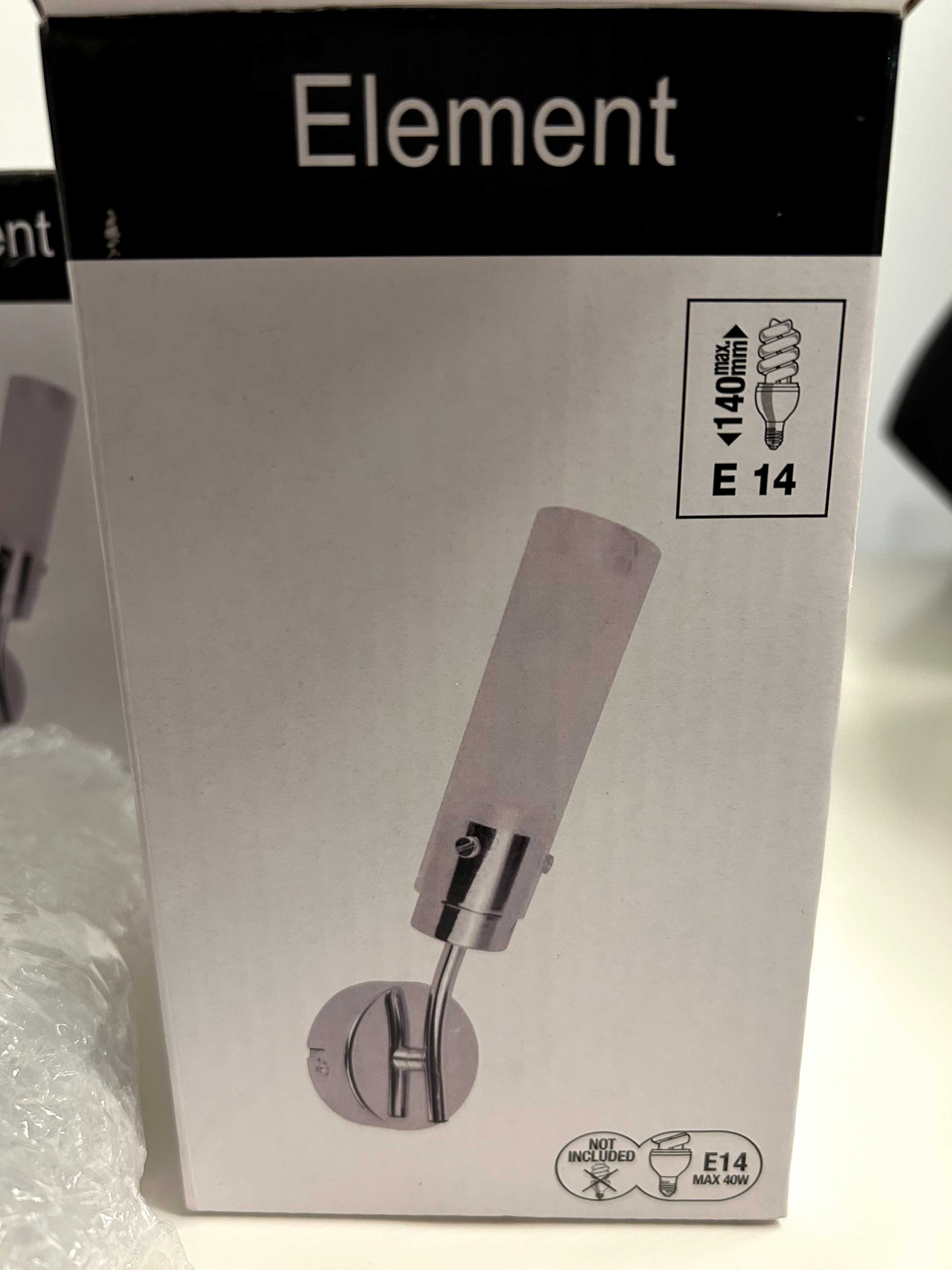 2 Luminarias / Apliques de Parede Elemento Cromado – Novos na Caixa