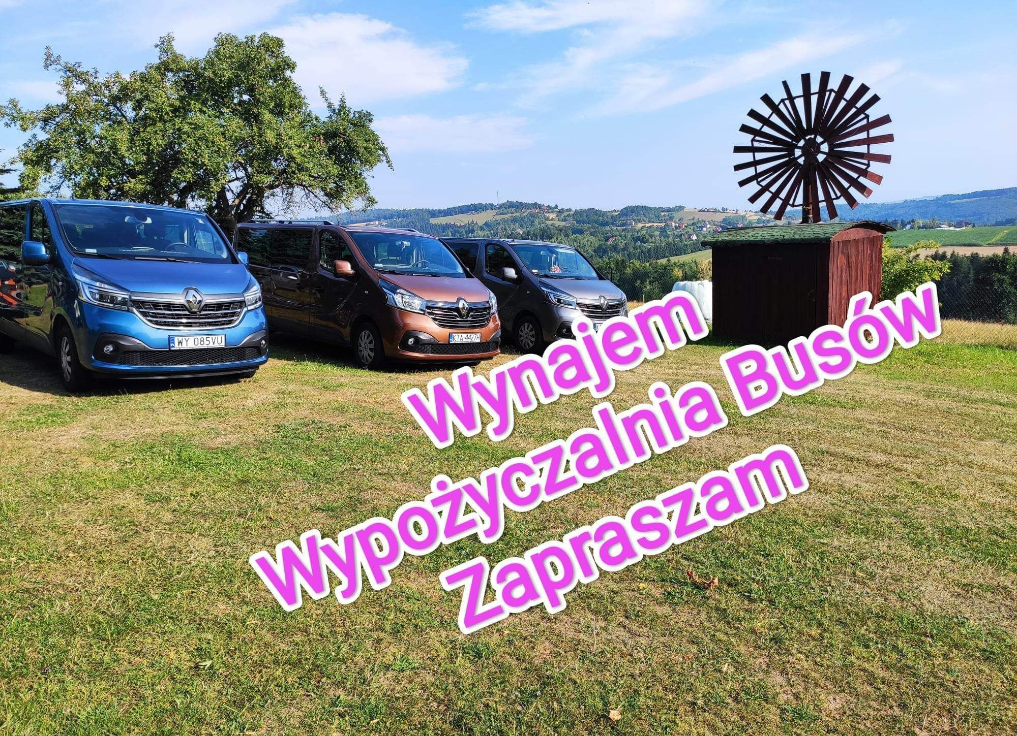 Wypożyczalnia Wynajem Busów 9 osobowych i osobówek krótko i długotermi