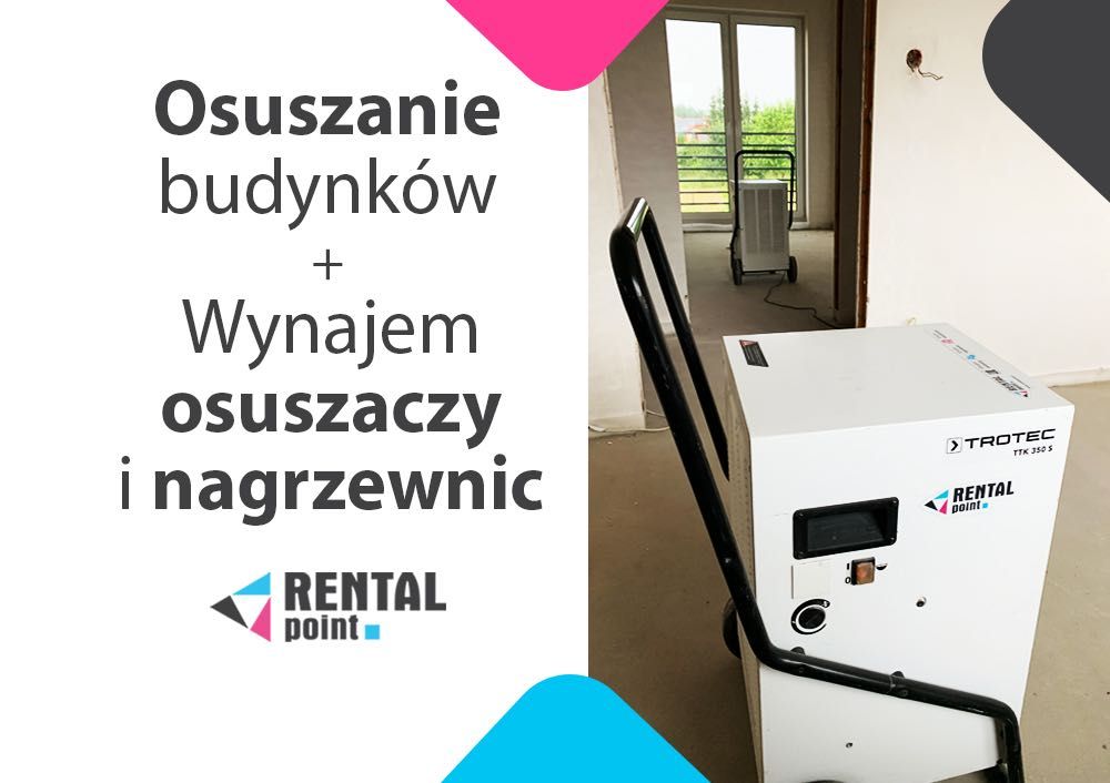 WYNAJEM Osuszaczy powietrza, Nagrzewnic, Osuszanie budynków