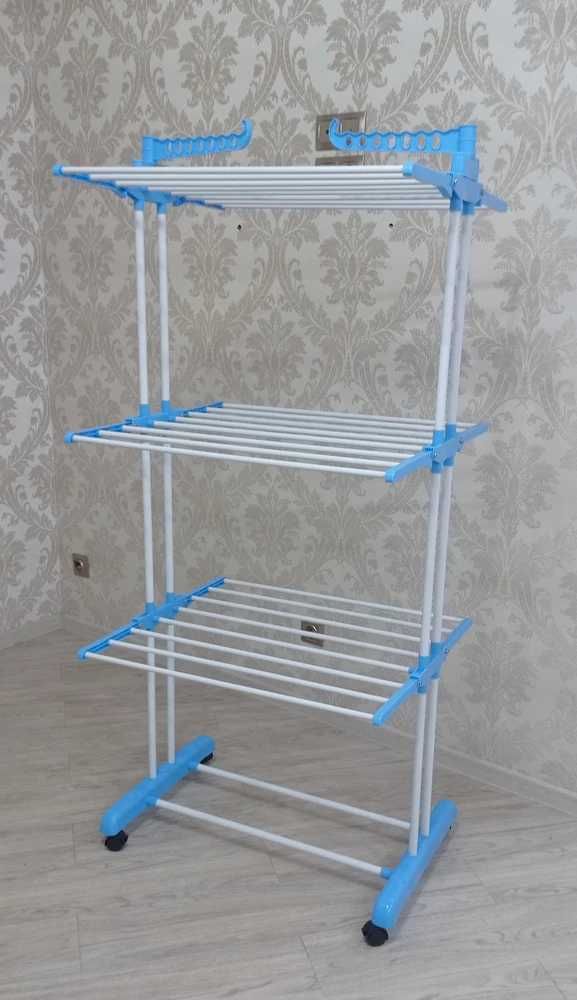 Сушилка для белья и одежды Garment Rack With Wheels 3 яруса,складная