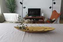 Centro de mesa dourado