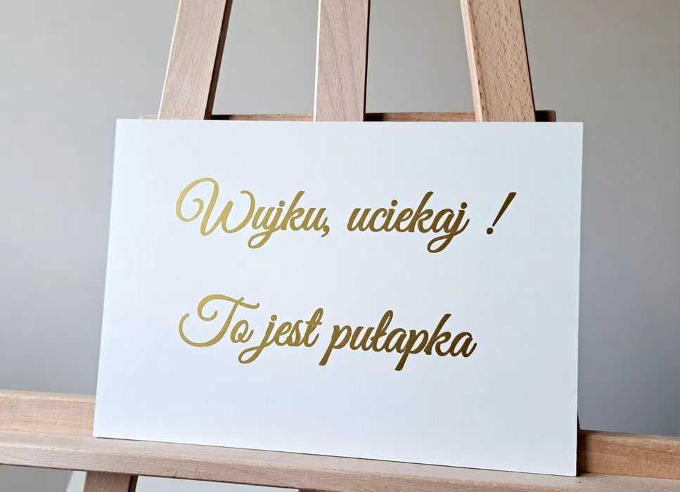 Wujku uciekaj to jest pułapka tabliczka ślubna wesele ślub