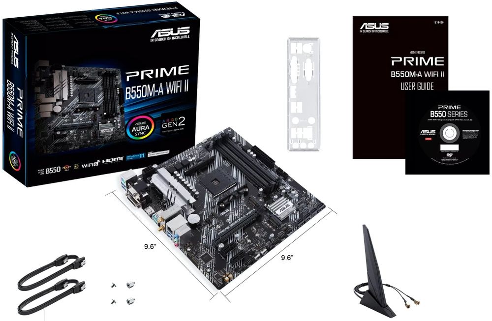 Asus Płyta główna Prime B550M-A WIFI II AM4 4DDR4 HDMI M.2 mATX Gw36mc