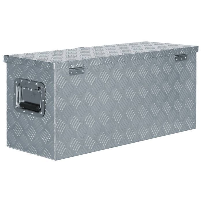 Vidaxl Aluminiowa Skrzynia, 80 X 30 X 35 Cm, Srebrna