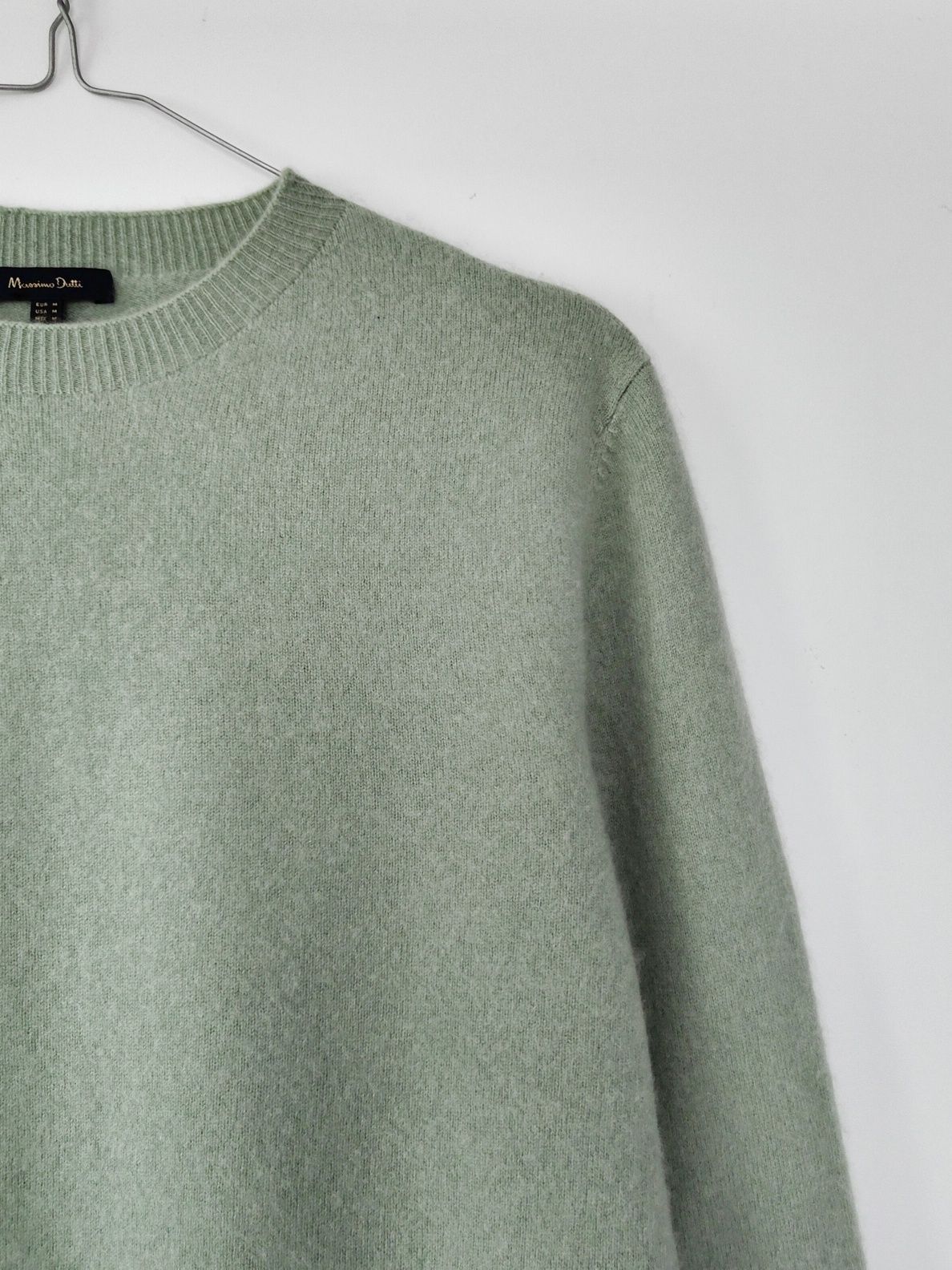 Sweter Massimo dutti 40 L zielony miętowy kaszmirowy