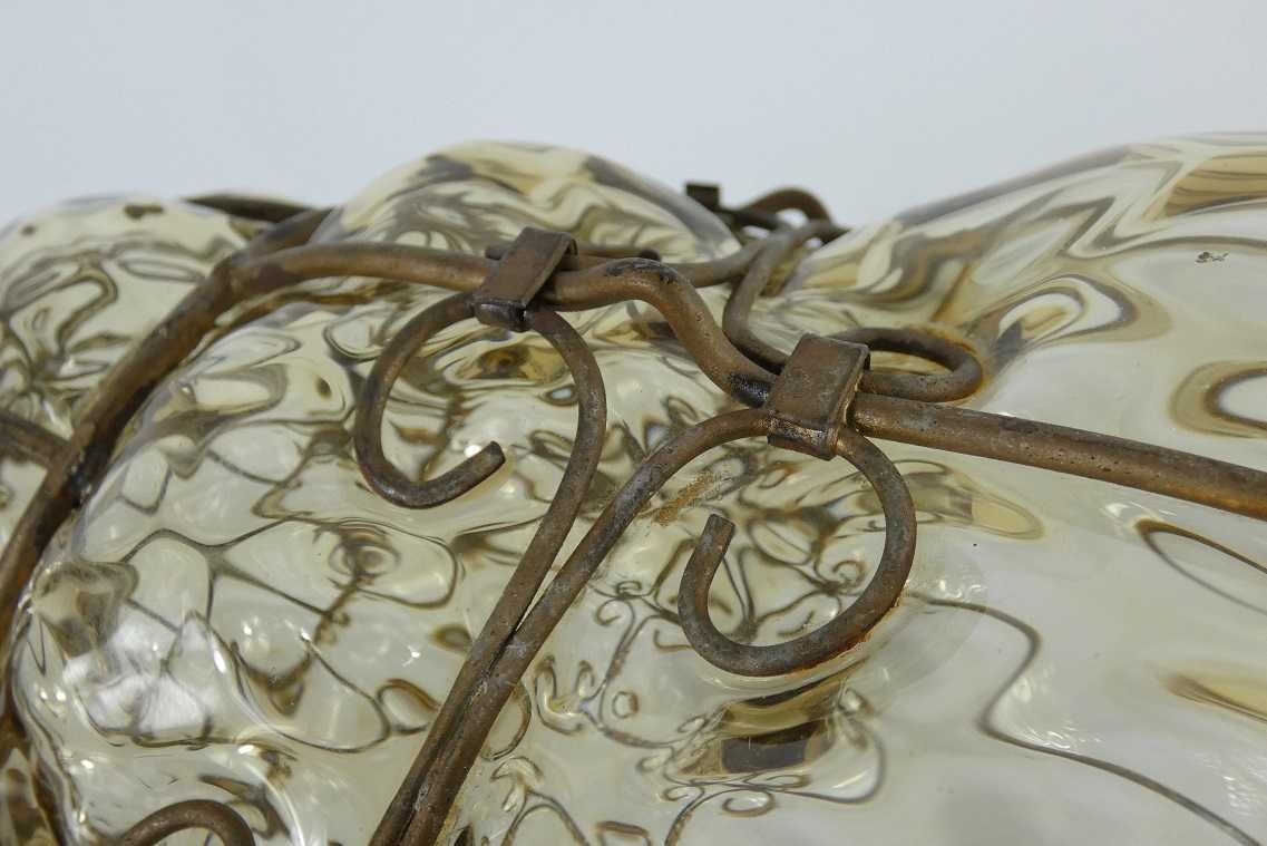 MIODOWA Lampa wisząca metal szkło - MURANO żyrandol