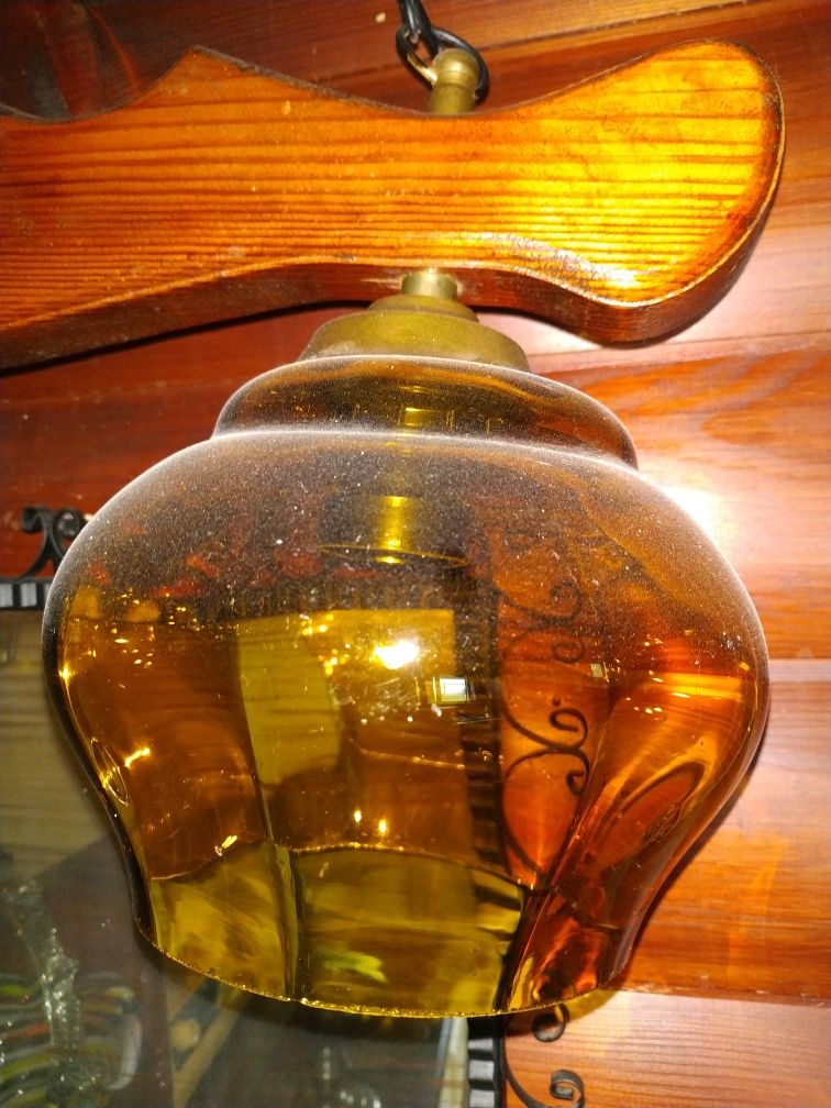 Lampa wisząca retro dębowy żyrandol nad stół wiejska chata leśniczówka