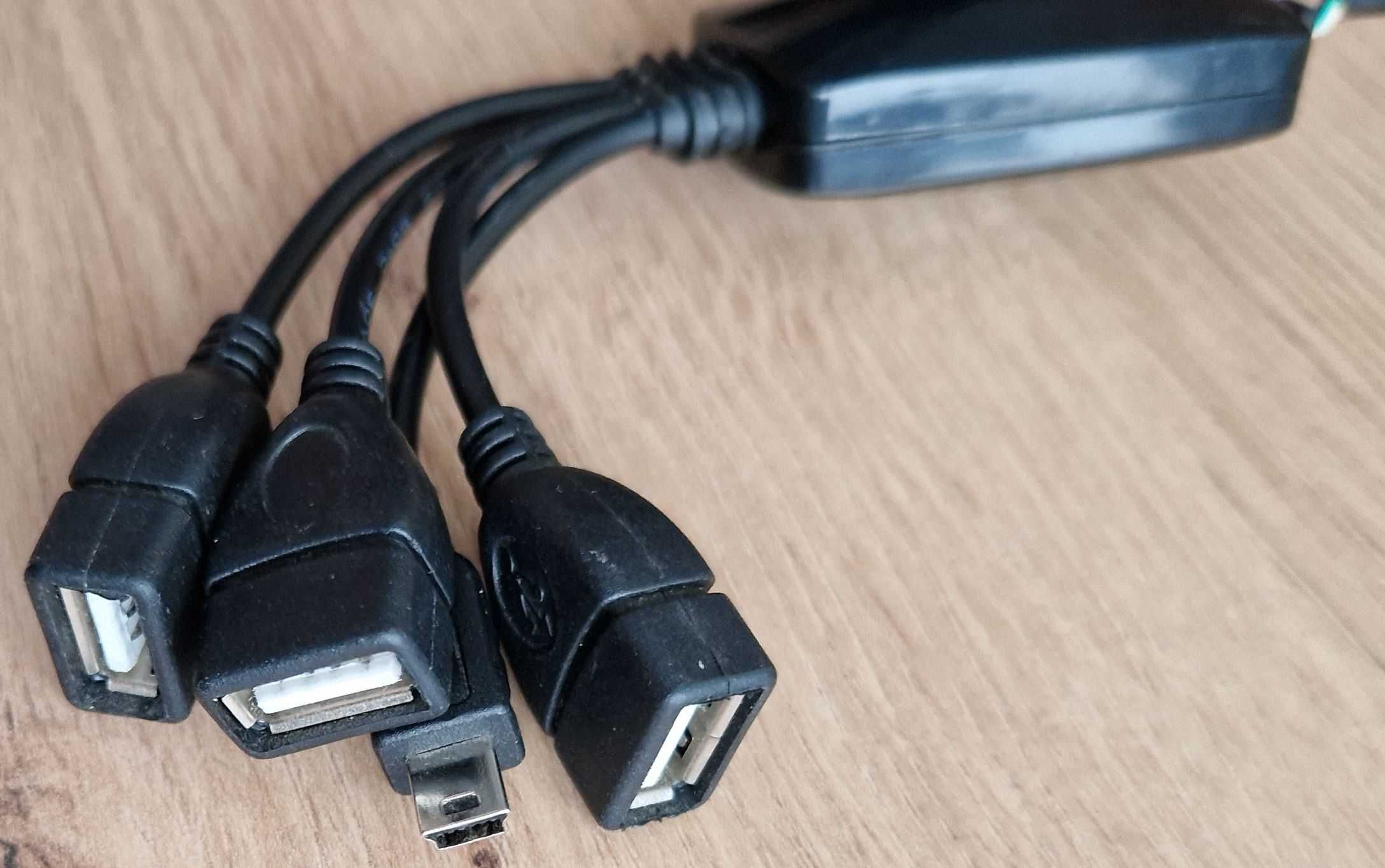 Adapter / przejściówka / rozgałęźnik / Hub usb: 3xUSB + mini usb
