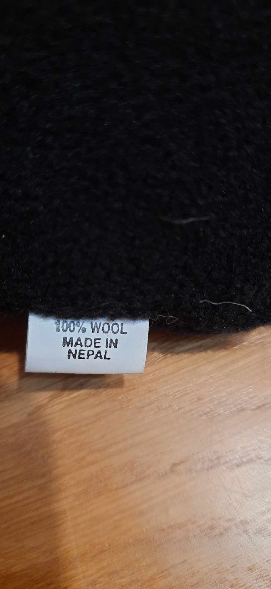 Czapka Nepal 100% wełna bdb granatowa ciepła