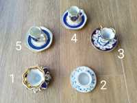 Chávenas miniatura de coleção vintage