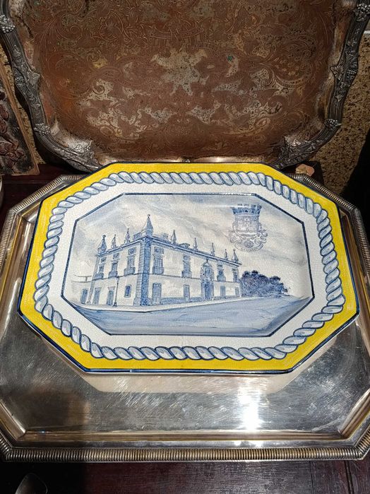 Travessa Santarém cerâmica Caldas da Rainha 37,5 cm Assinada