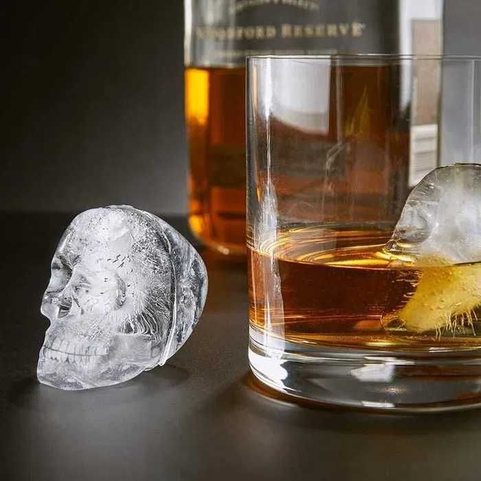 Forma do kostek lodu silikonowa lód do drinków foremka czaszki 3d xl