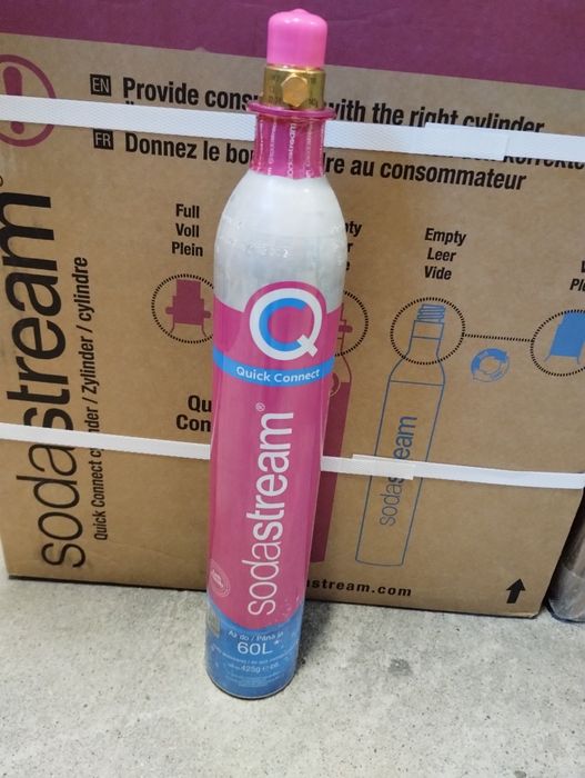 2 pełne naboje sodastream Quickconnect różowy