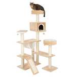 Domek Z Piernika Z Drabinką Duży Drapak Dla Kota Beżowy 165X86X98Cm