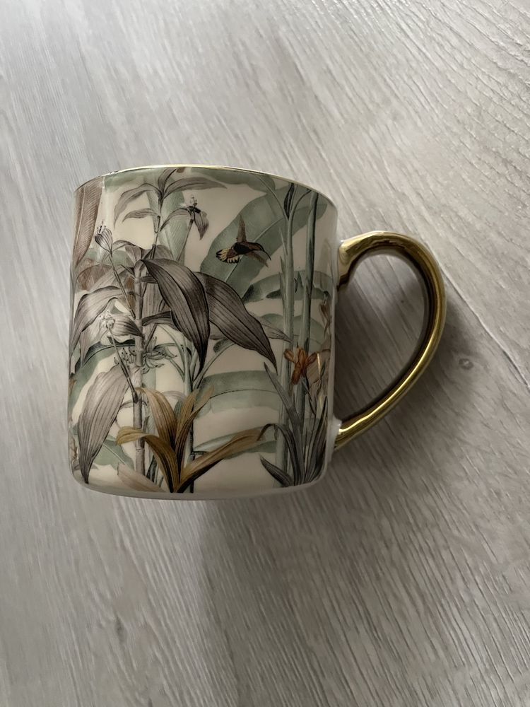 Kubek boho floral złocenia nowy