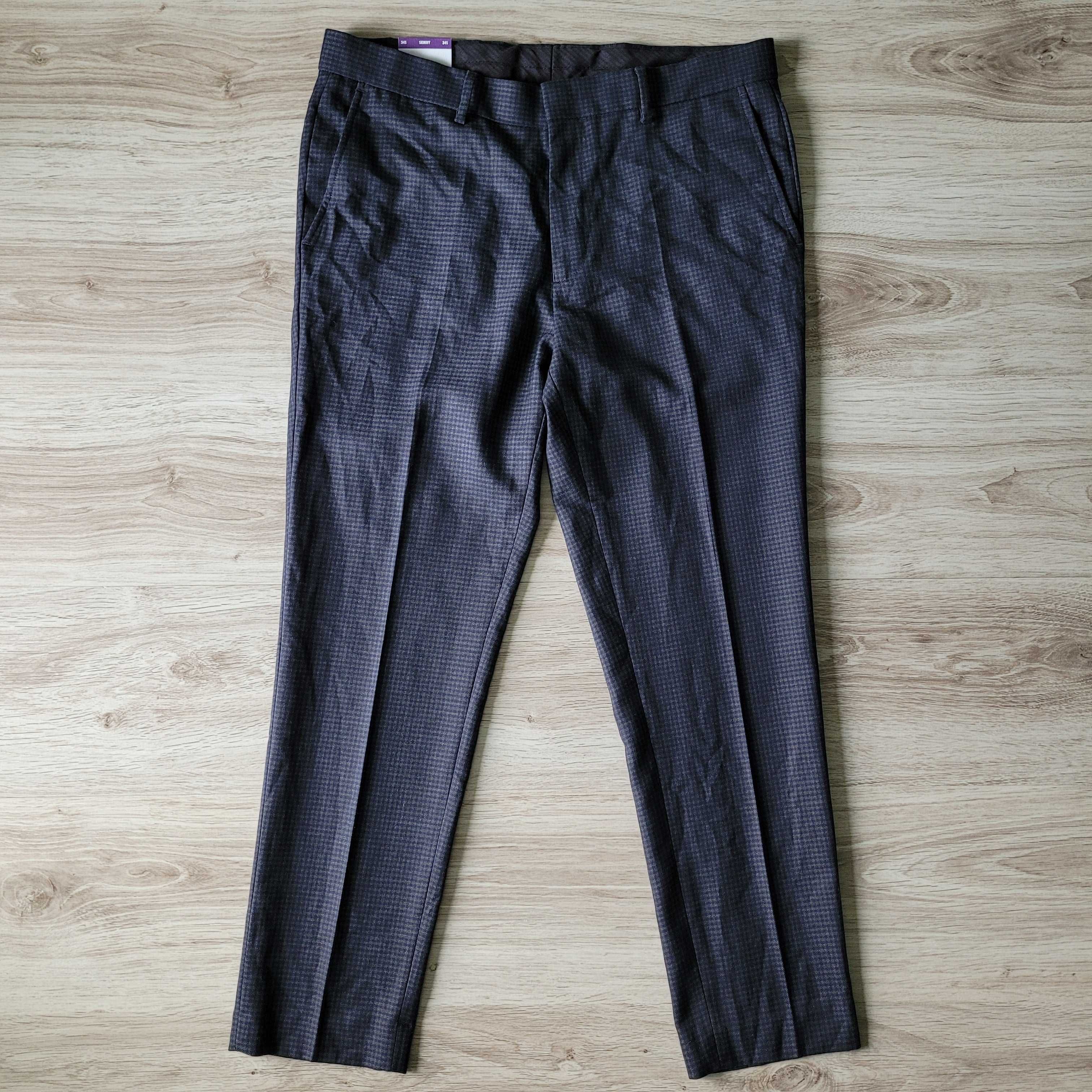 Burton 34S S-M Slim fit Skinny чоловічі штани брюки в клітку сині сірі