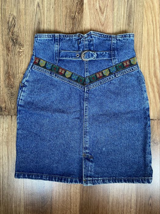 Джинсовая юбка из плотного денима Джинсова спідниця висока посадка