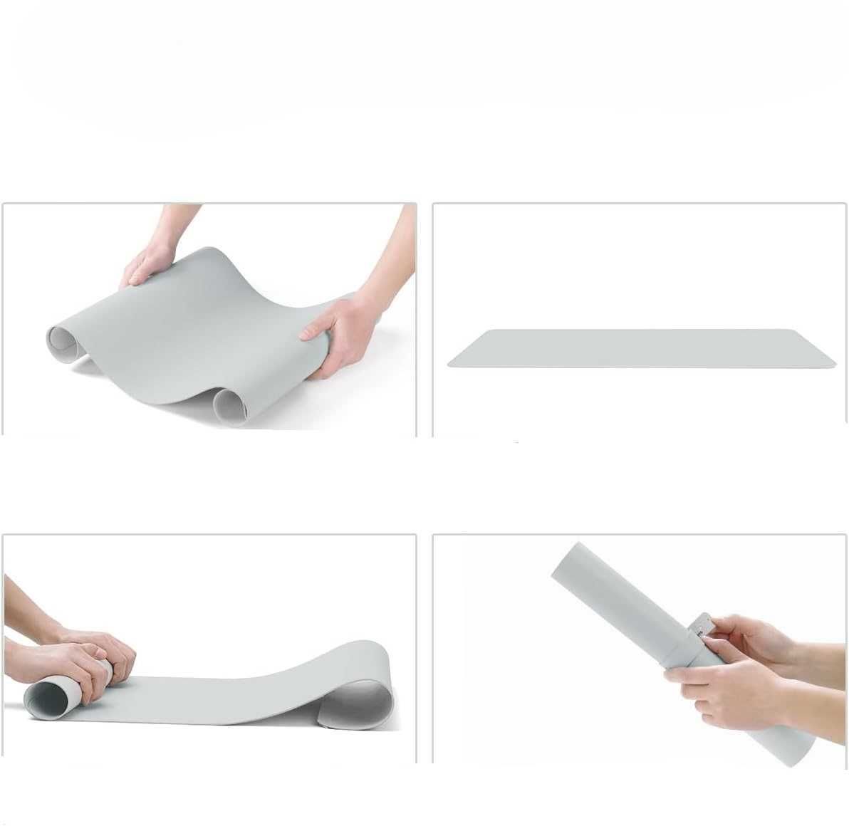 Podkładka YSAGi 80x40 cm srebrnoszara skóra biurko laptop