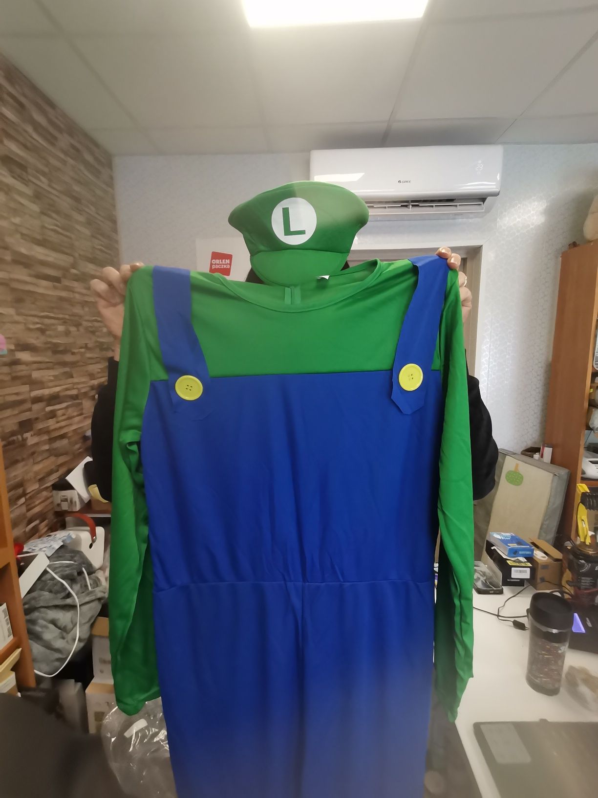 kostium Strój męski Super Mario Luigi M