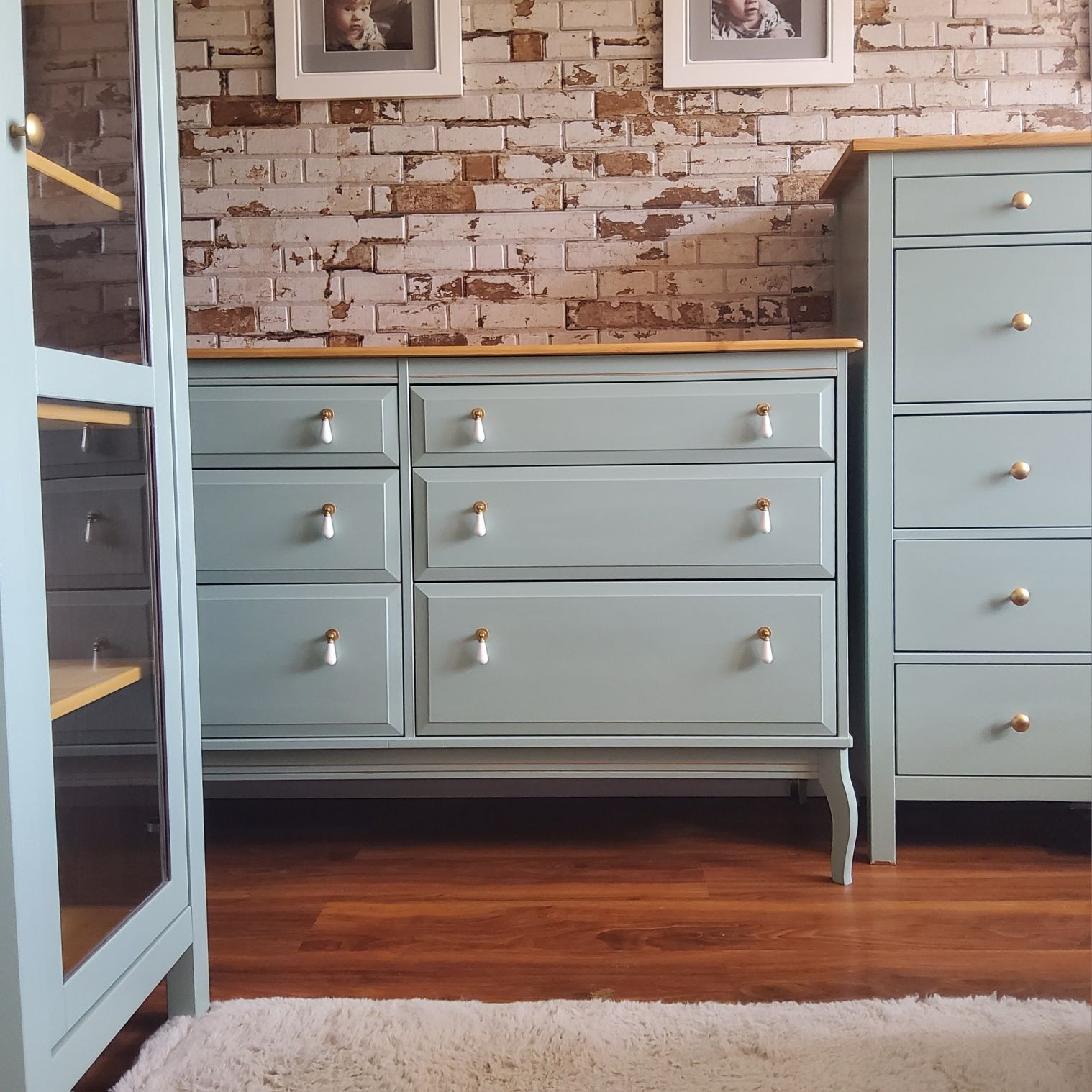 Komoda drewniana slupek ikea hemnes szafka leksvik szafa biurko