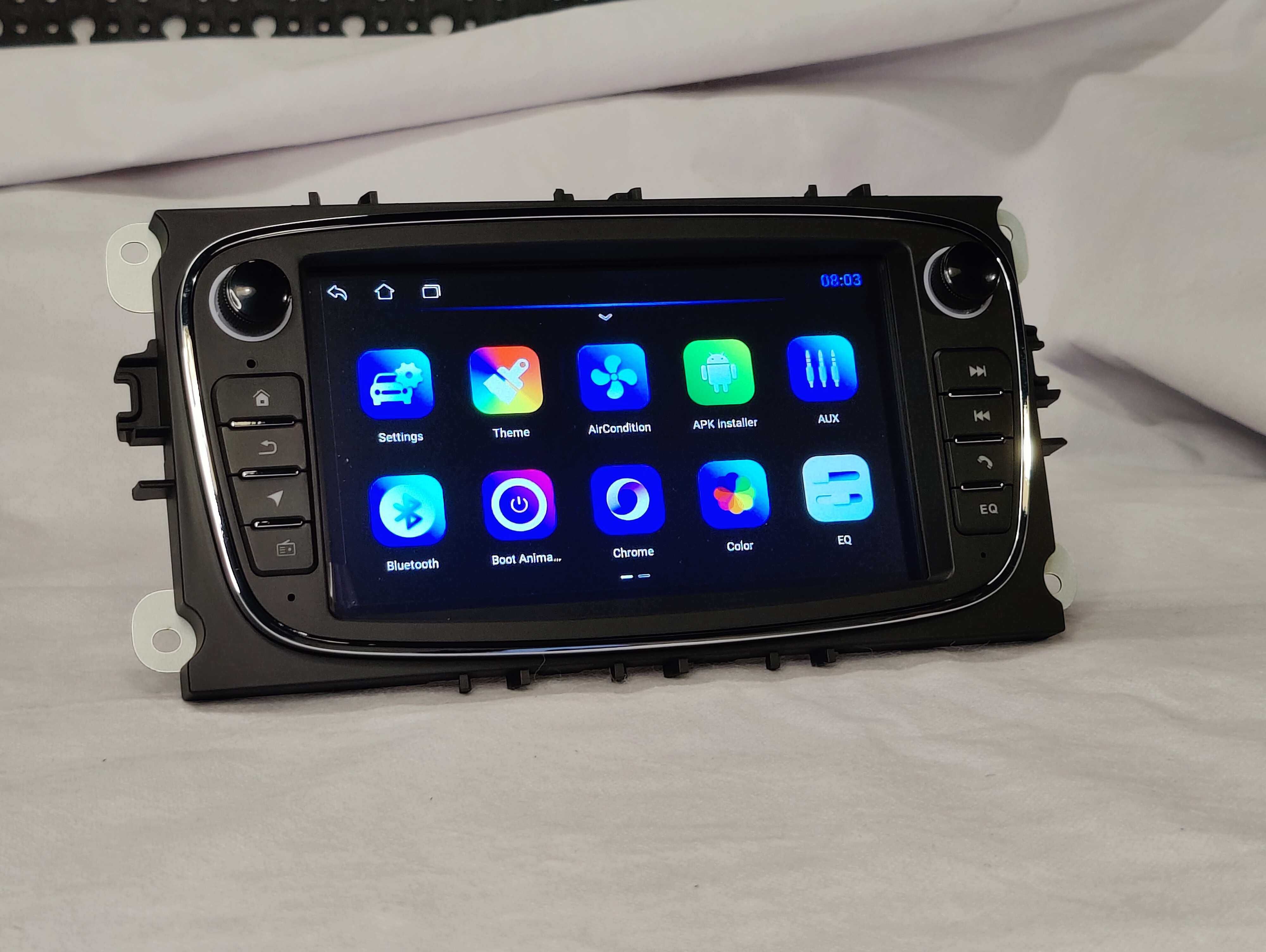 Radio 2 DIN Android para Ford C-MAX S-MAX Galaxy Focus - Novo - Preto