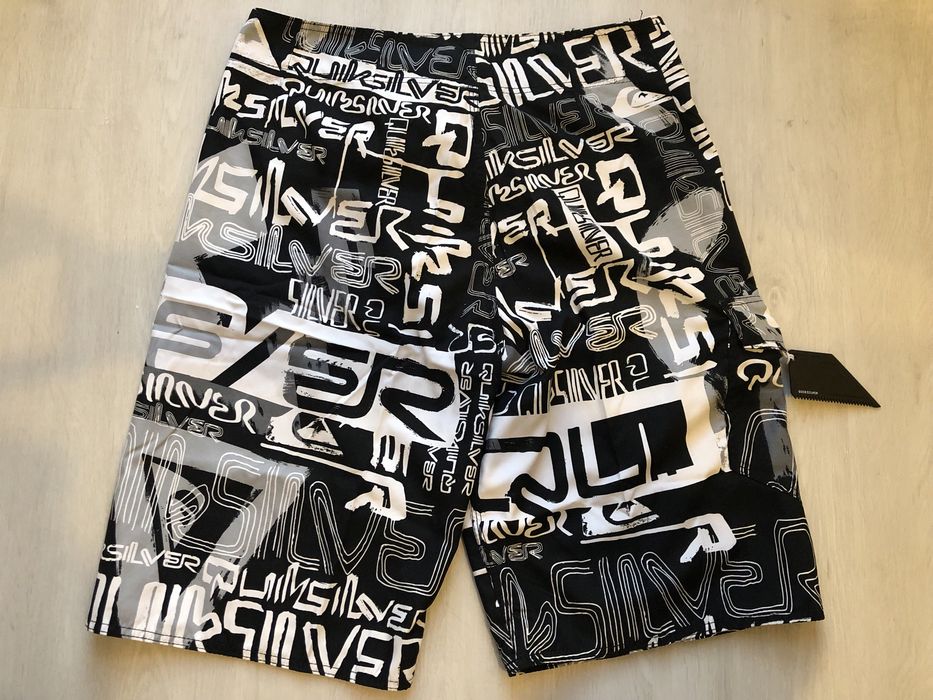 Calções de Banho Quiksilver Branco e Cinza 32 (NOVO)