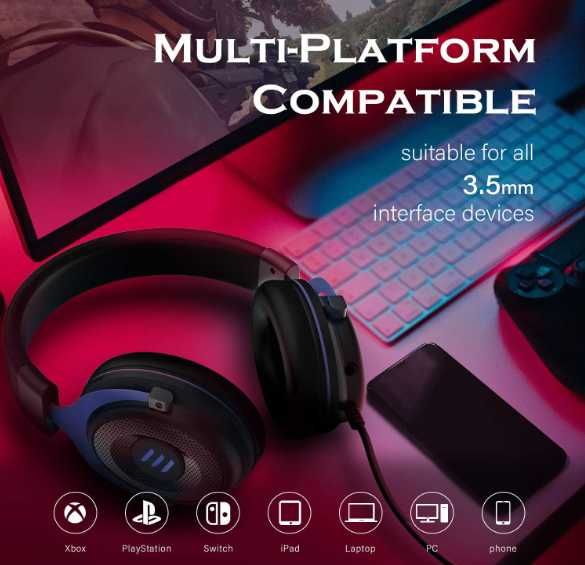 Zestaw Gamingowy Eksa E900 - Słuchawki + Mikrofon - Komfort i Dźwięk!