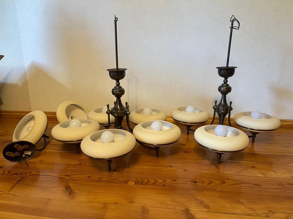 Zestaw lamp do salonu żyrandol kinkiety