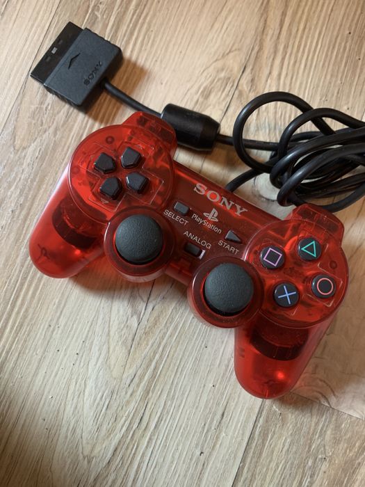 Uszkodzony Kontroler Sony DualShock 2 Crystal Red czerwony