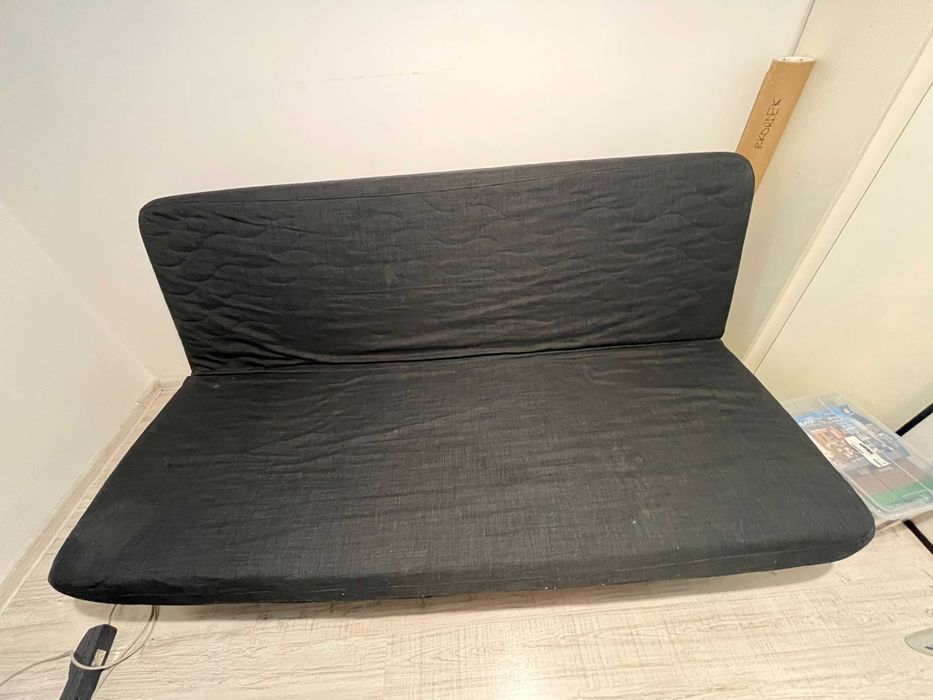 Sofa, kanapa rozkładana-Bedinge IKEA, 3 os. ze skrzynią+nakładka